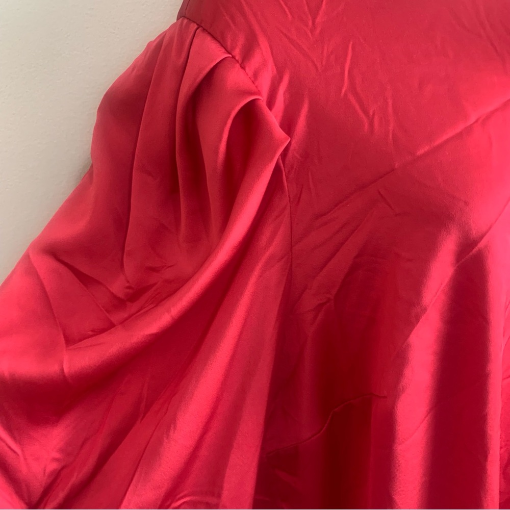 Eloquii Satin Long Sleeve Bow Gathered Blouse - Picture 2 of 10